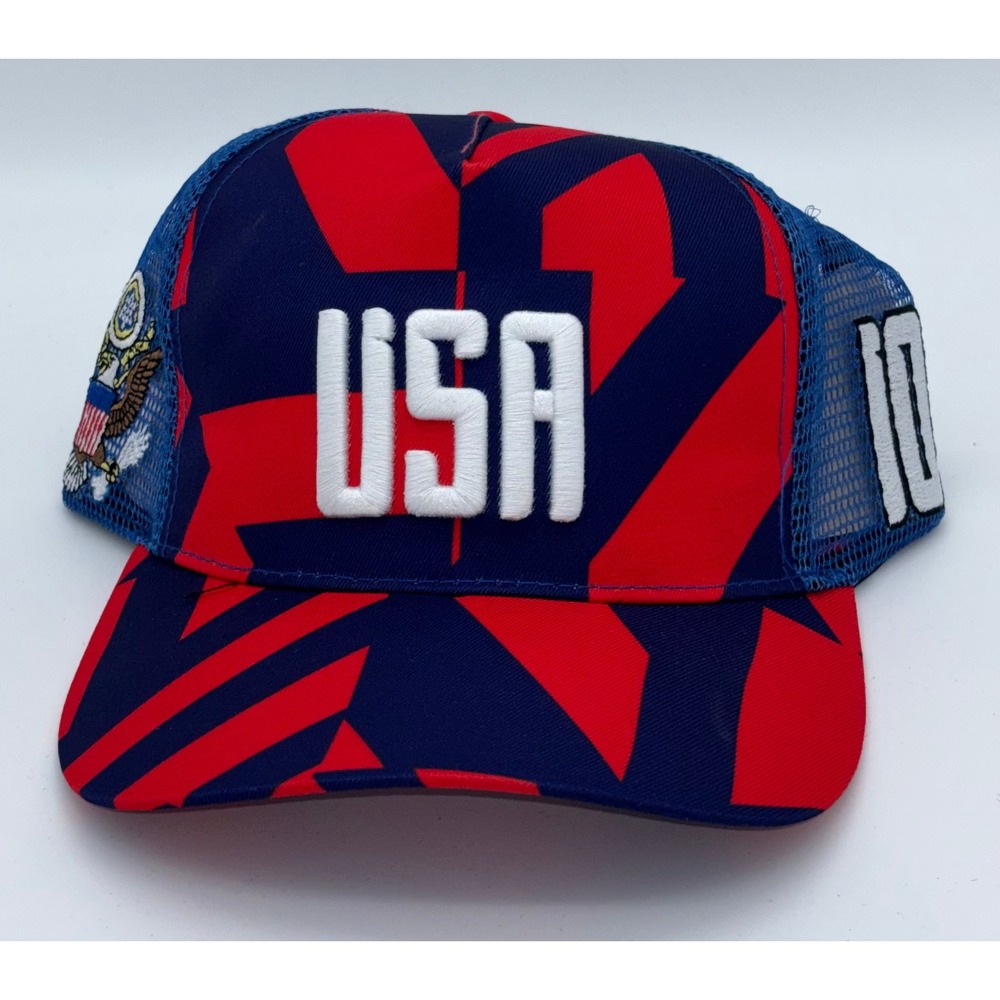 Headgear Classics USA Soccer Trucker Hat Red Blue Snapback Mesh Cap